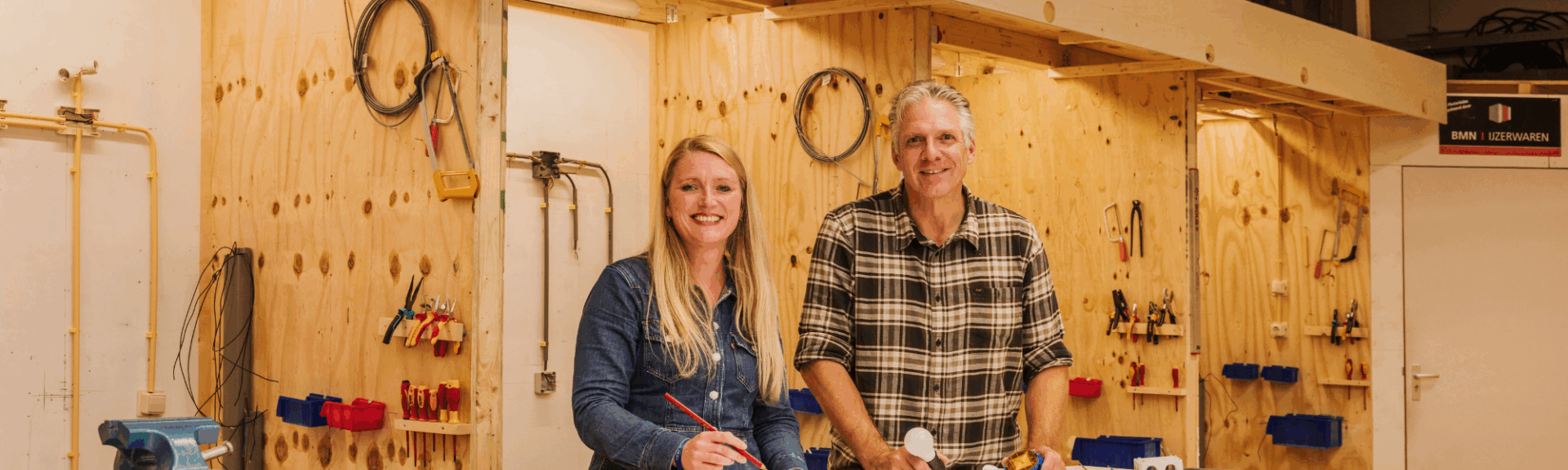 Michelle van Aalten (De onderwijsspecialisten)en Lars Nieuwenhoff (De Vakmakers)